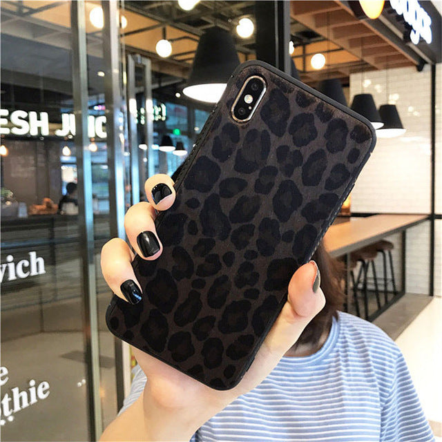 Plush Leopard Print Hard Cover Case For iPhone X and iPhone 11 and more!