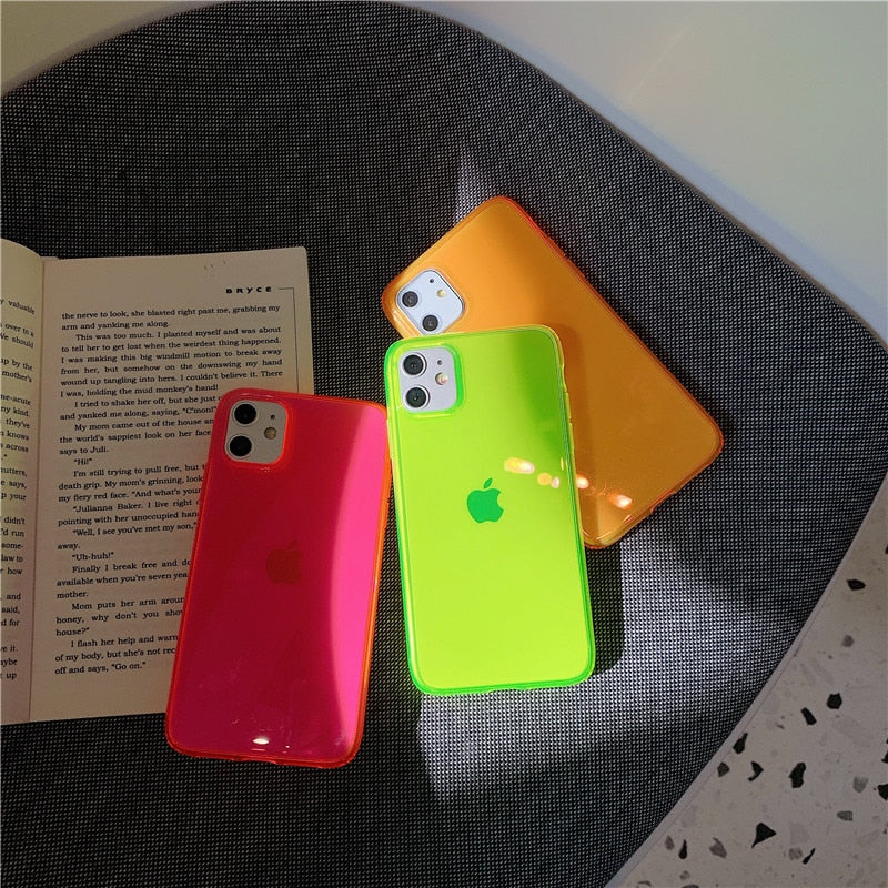 Fluorescent Soft Cover Case For iPhone X and iPhone 11 and more!