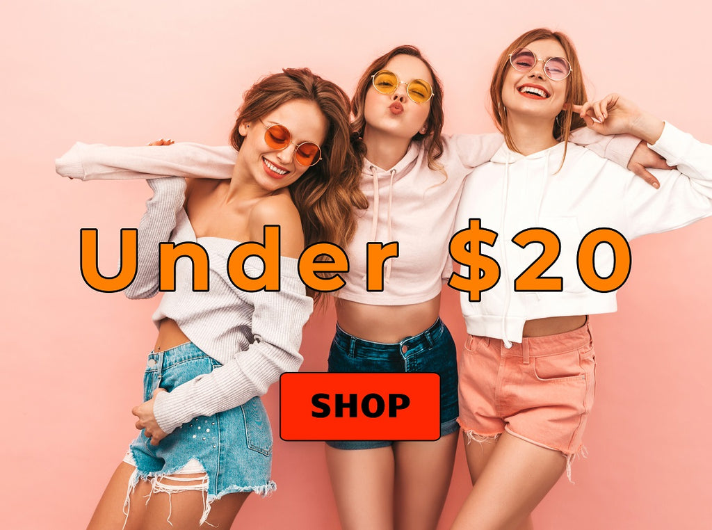 Shop for everything under $20 on Nicole Marie Fashions.  That's a lot of stuff!  Womens tops, shorts, pants, dresses, swimwear, jeans, t-shirts, and much more.