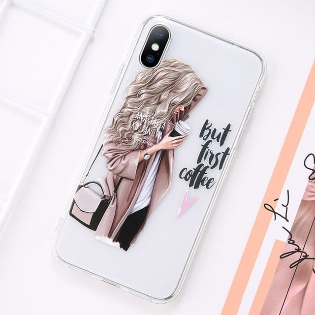 Beautiful Girl Pattern Soft Cover Case For iPhone X and iPhone 11 and more!