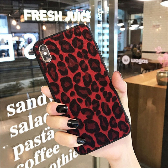 Plush Leopard Print Hard Cover Case For iPhone X and iPhone 11 and more!