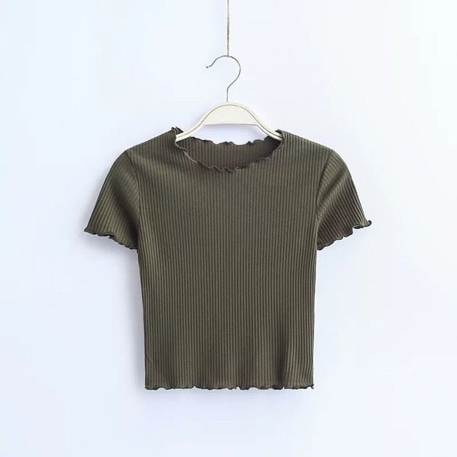 Retro Short Sleeve Crop T-Shirt
